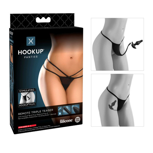 Remote Triple Teaser Panty with Vibrating Plug Sm-Lg with box