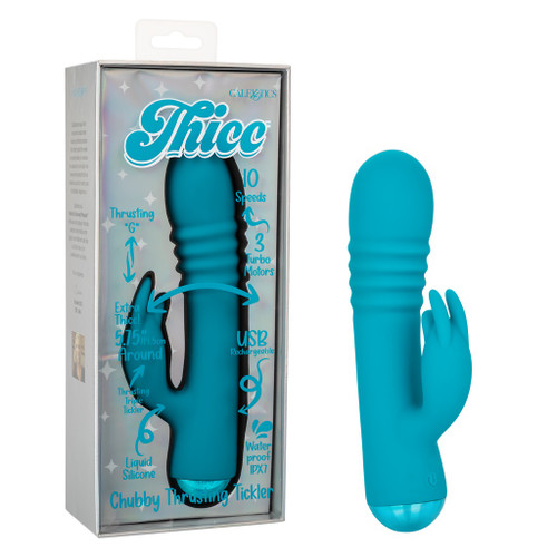 Thicc Chubby Thrusting Tickler - Turquoise with box beside