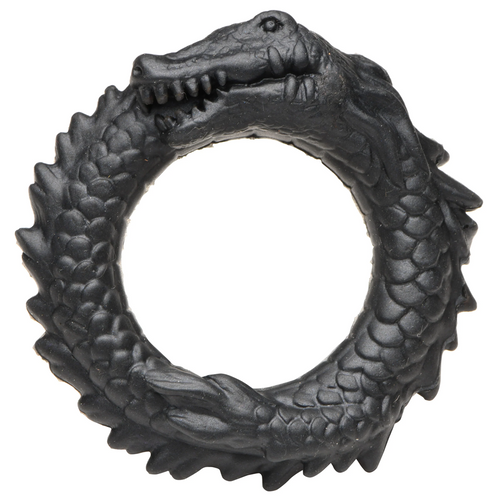 Black Caiman Silicone Cock Ring with white background