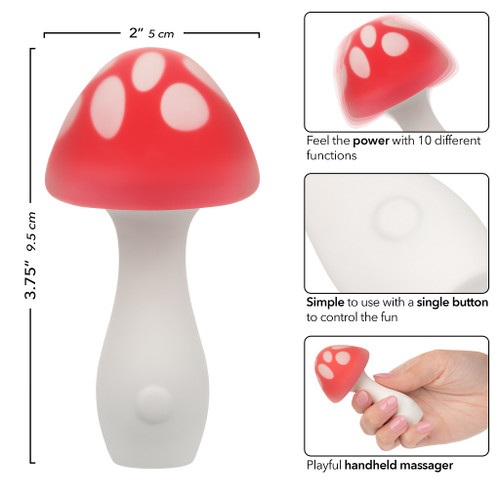 Naughty Bits Muff Shroom Playful Massager dimensions and specs