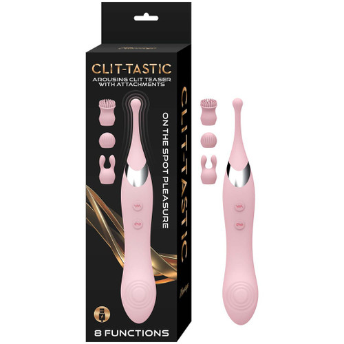 Clit-Tastic Clit Teaser W/Attachments - Pink with box Clit-Tastic Clit Teaser W/Attachments - Pink with box