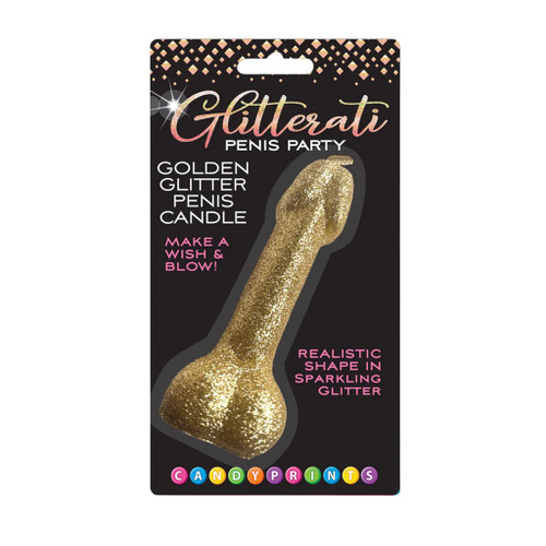 Glitterati Gold Glitter Penis Candle in package Glitterati Gold Glitter Penis Candle in package
