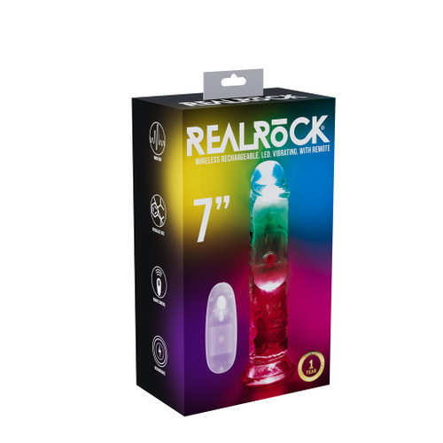 RealRock - Wireless Rechargeable Remote Control LED Vibrating Dong Straight No Balls 7" in box RealRock - Wireless Rechargeable Remote Control LED Vibrating Dong Straight No Balls 7" in box
