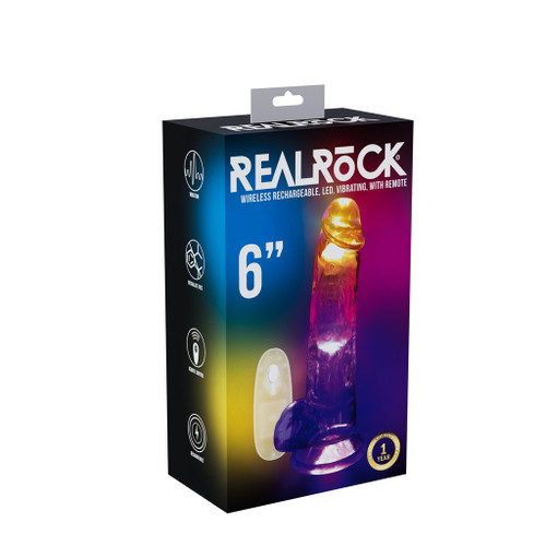 RealRock Wireless Remote Control LED Vibrating Dong Straight with Balls 6" in box RealRock Wireless Remote Control LED Vibrating Dong Straight with Balls 6" in box