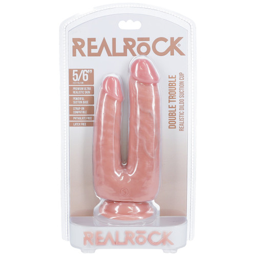 RealRock - Double Trouble 5/6 Inches - Vanilla in package