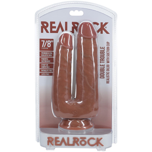 RealRock - Double Trouble 7/8 Inches - Tan in package