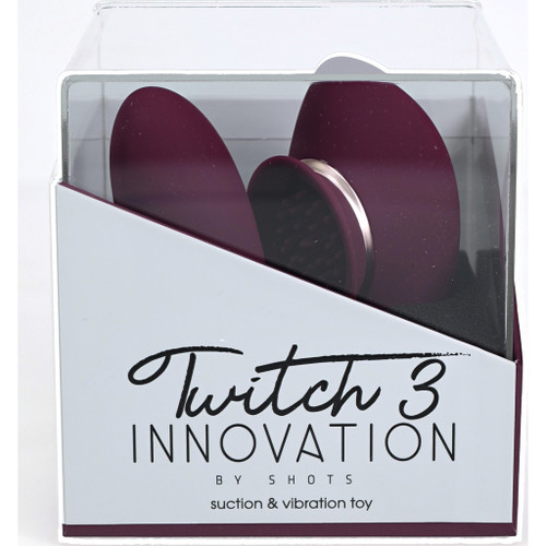 Twitch 3 - Rechargeable Vibrator & Suction 10 Speed - Burgundy in box