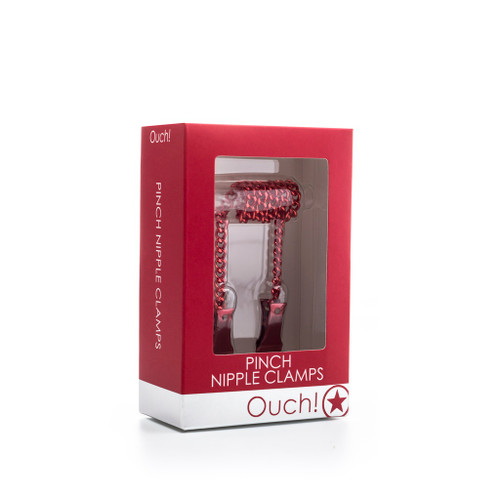 Pinch Nipple Clamps - Red in box