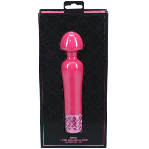 Royal Gems Scepter - Silicone Rechargeable Vibrator - Pink in box