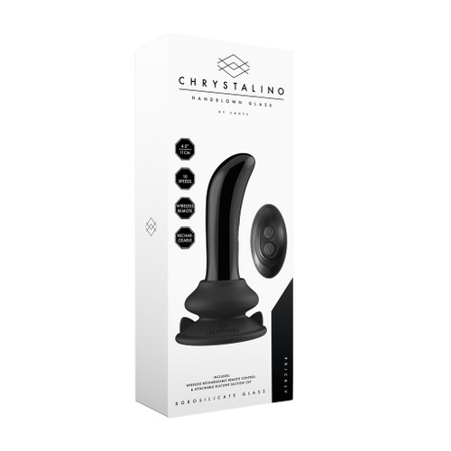 Prickly - Suction Cup and Remote 10 Speed Glass Plug - Black in box