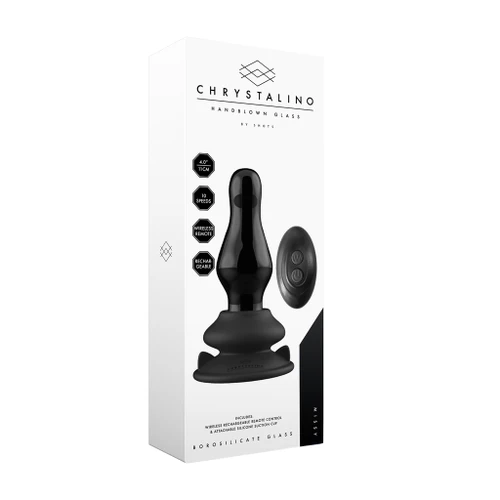 Missy - Suction Cup and Remote 10 Speed Glass Plug - Black in box