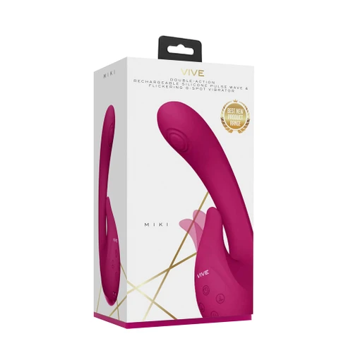 VIVE Miki - Pulse-Wave & Flickering Silicone Vibrator - Pink in box