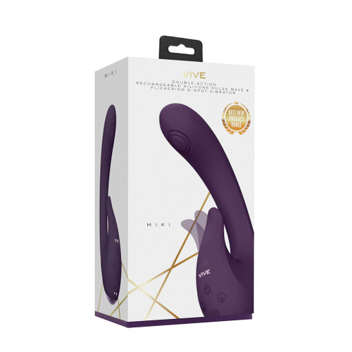 VIVE Miki - Pulse-Wave & Flickering Silicone Vibrator - Purple in box