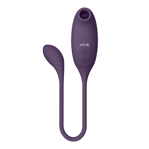 VIVE Quino - Silicone Airwave & Vibrating Egg Vibrator - Purple