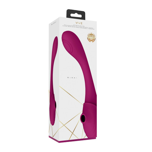 VIVE Mirai - Double Ended Pulse Air Wave Bendable Vibrator - Pink in box