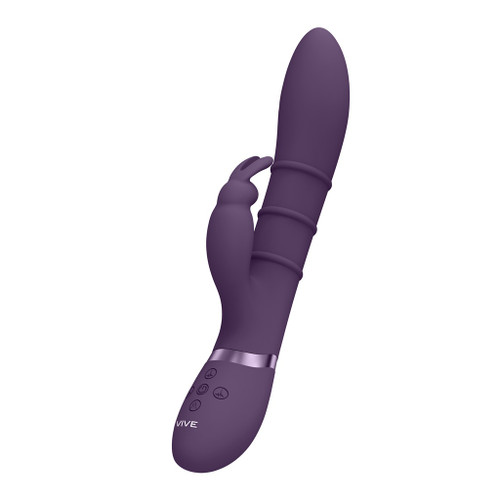 VIVE Sora - Vibrating G Spot Rabbit w/Stimulating Rings - Purple side view