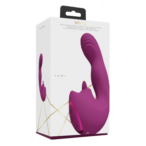 VIVE Yumi - Triple G-Spot Finger Motion Vibrator - Pink in box