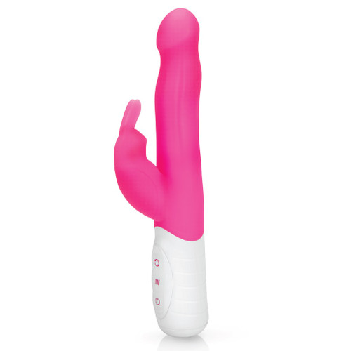 Rechargeable Slim Shaft Rabbit Vibrator - Hot Pink