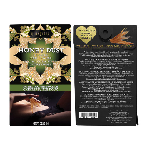Kama Sutra Honey Dust Sweet Honeysuckle 1 OZ package front and back