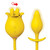 Clit-Tastic Tulip Finger Massager & Plug - Yellow motion diagram for tulip and plug movement