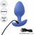 Cheeky Vibrating Glow In The Dark Large Butt Plug - Blue with charging cable