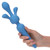 Couture Collection Body Wand Kit - Blue in hand with triple stimulation attachment