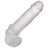 Alpha Liquid Silicone Double Stacker - Clear on dildo for wear demonstration