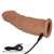 Performance Maxx Rechargeable Vibrating Extension 7" - Chocolate plugged into charging cord