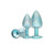 Ouch! Paris Collection - Metal Anal Plug Set - Blue with small plug on side to display acrylic gem