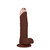 RealRock - Wireless 6" Metalhead Rechargeable Remote Control Vibrating Dong with Balls - Brown side view