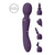 VIVE Nami - Rechargeable Double Ended Silicone Wand W/Interchangeable Sleeves - Purple with sleeves
