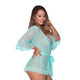 Exposed Flutter Sleeve Lace Trim Robe side