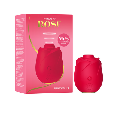 rose toy vs womanizer Womanizer Rose Rechargeable Air Pulse Vibrator - Red/Gold