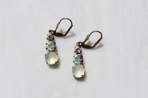 Clear Swarovski Trio Earrings