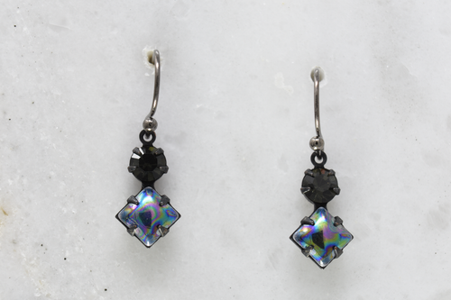 Vintage Glass Iridescent Blue earrings