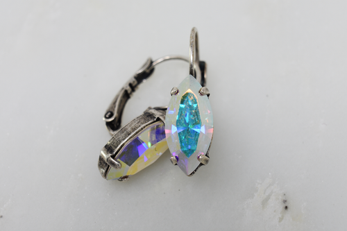 AB Crystal Swarovski Navette Earrings