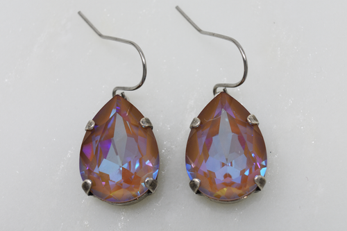 Cappuccino Delight Swarovski Pear Drop Earrings
