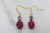Rose etched ceramic bead  earrings