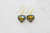 Blue and Amber Crystal Heart earrings