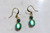 Iridescent Green Vintage Bead and Swarovski earrings