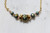 Blue Frosted Czech Glass and Gold Plated Disk Bead necklace