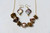 Mother of Pearl and Bronze Cornflake Bead necklace and earrings