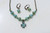 Greek Patina Cross and Czech Glass necklace and earrings