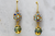 Frosted Czech Glass and Vintage AB Swarovski Flower earrings