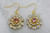 Swarovski Rose and AB Crystal Medium Triple Flower Charm earrings