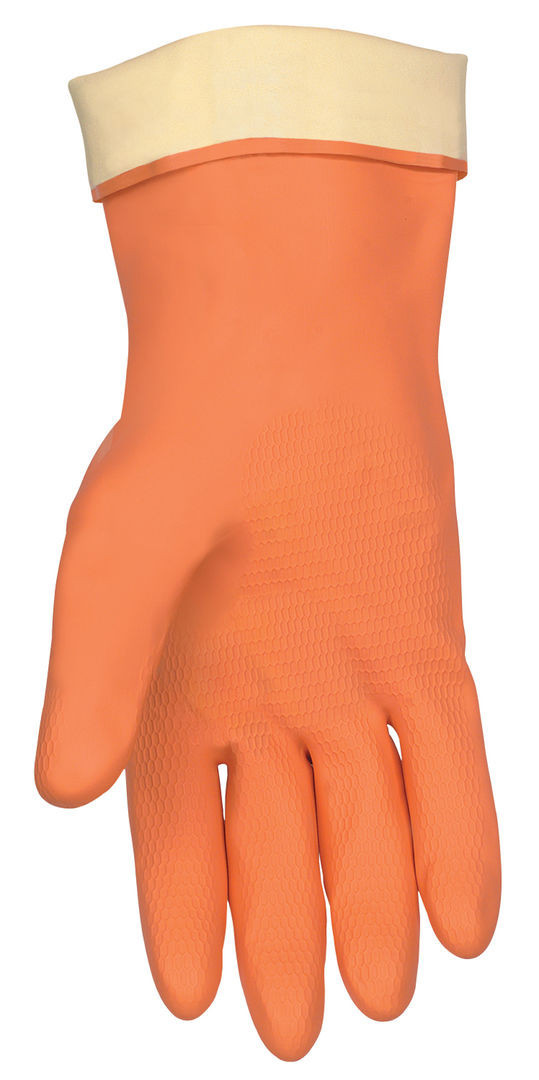 MCR Safety 5430 Chemical Resistant Gloves, Bi-Polymer Coated, 28 mil Flock Lined