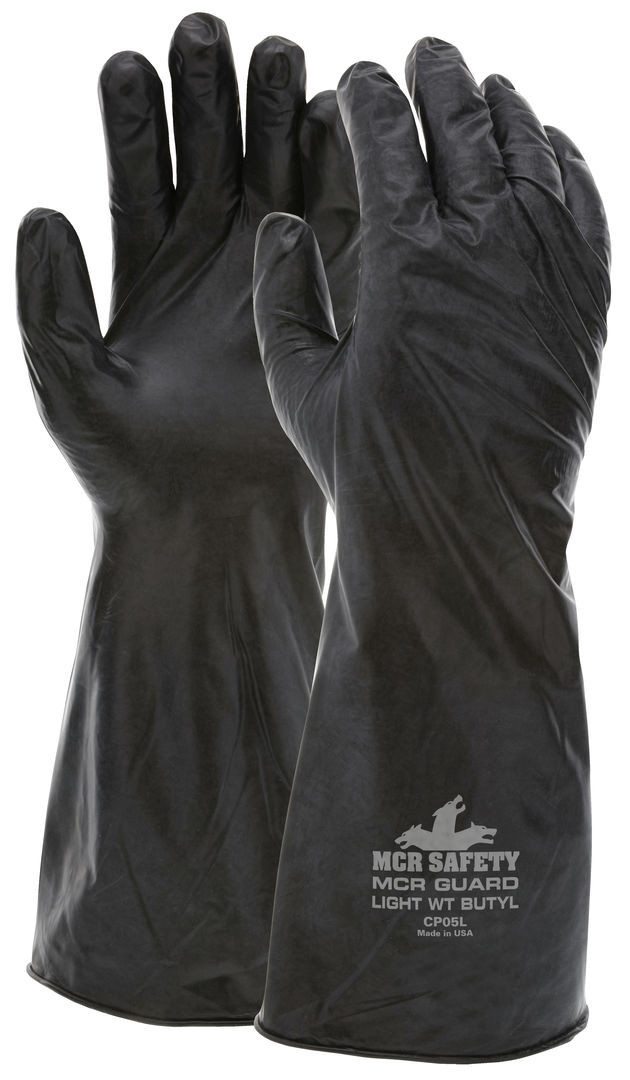 MCR Safety Guard CP05 Chemical Resistant Gloves, Butyl Coated, 5 mil