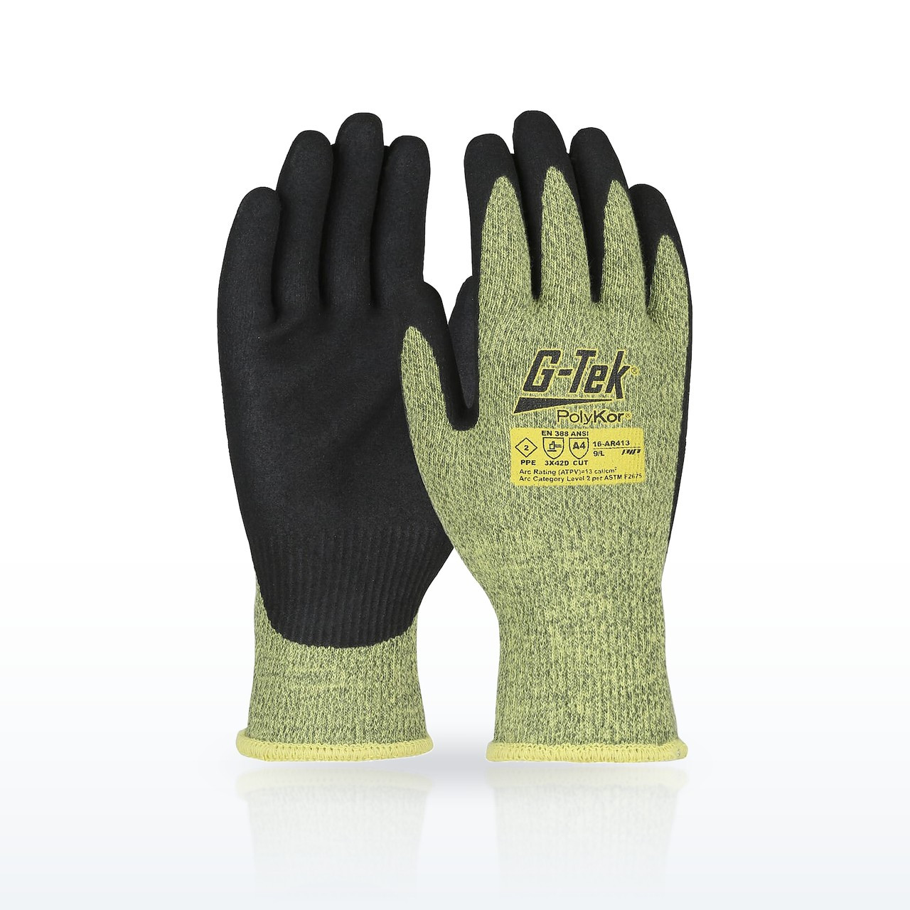 G-Tek PolyKor 16-AR413 High Dexterity Gloves, ANSI A4