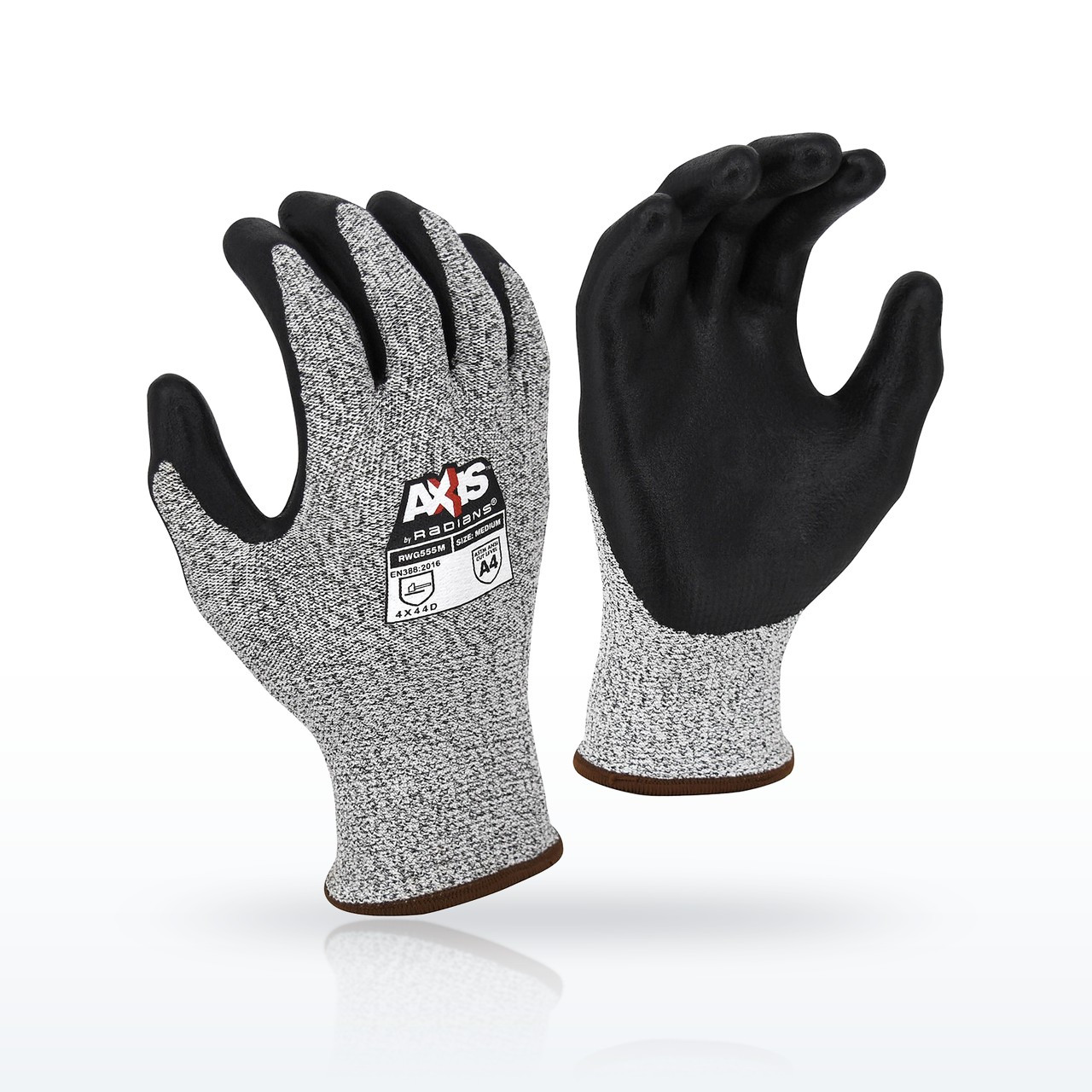 Radians RWG555 Cut Resistant Gloves, ANSI A4, Foam Nitrile Coated