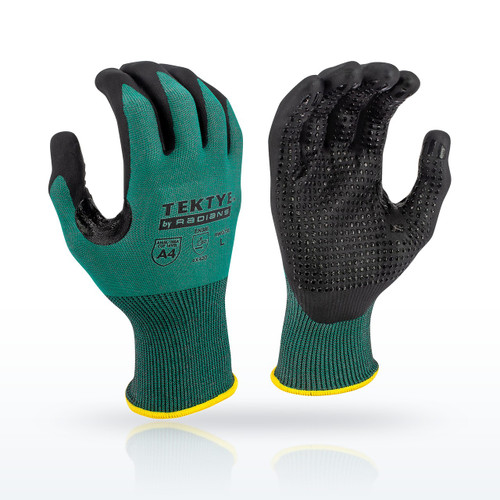 Radians RWG738 TEKTYE® A4 Dark Green Nitrile Dip Cut Protective Work Glove
